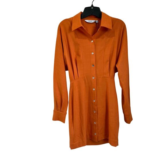 & Other Stories Dresses & Skirts - & Other Stories Orange Long Sleeve Shirt Mini Dress Size 2 NWT